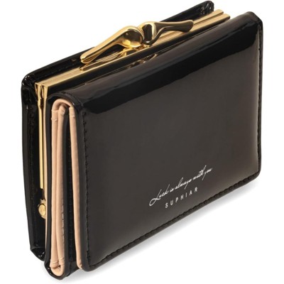 FATMOON Women’s Holographic Wallet - Compact Card Holder with Coin Pocket, 7 Slots & ID Window - Easy to Carry for Travel, Dating & Work