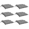 vidaXL Chair Cushions 6-Pack - Gray 19.7"x19.7"x2.8" | Water-Resistant Oxford Fabric | Soft PP Hollow Fiber Filling | for Outdoor/Indoor Use - 3 of 4