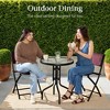 Best Choice Products 3-Piece Patio Bistro Dining Furniture Set w/ Round Textured Glass Tabletop, Folding Chairs - 3 of 4