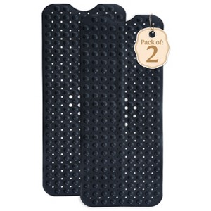 Non Slip Bathtub And Shower Mats 40x16 Extra Long Bath Tub Mat With Suction Cups & Drain Holes - Lux Decor Collection - 1 of 4