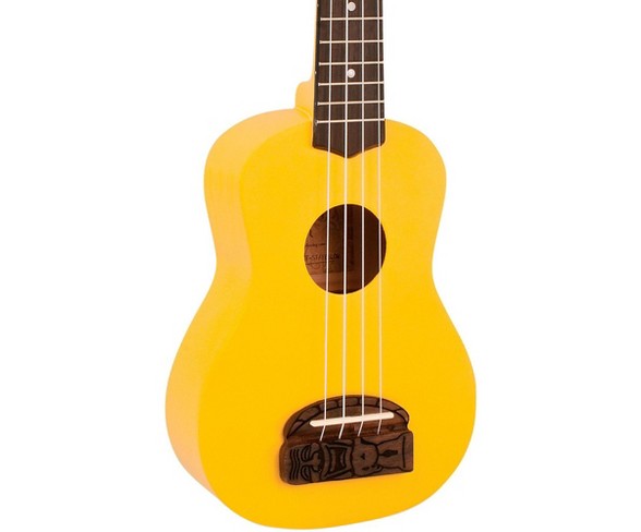 Kohala Tiki Soprano Ukulele Yellow