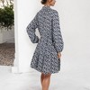 Anna-Kaci Women's Long Sleeve Floral Print Dress with Ruffle Hem and Keyhole Neckline - 4 of 4