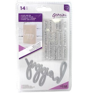 Crafters Companion Gemini Stamp & Die Set Happy Thoughts 14 Pieces - 1 of 2