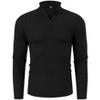 Men's Quarter Zip Up Pullover Casual Stretch Lightweight Mock Neck Polo Sweaters Knitwear - 4 of 4