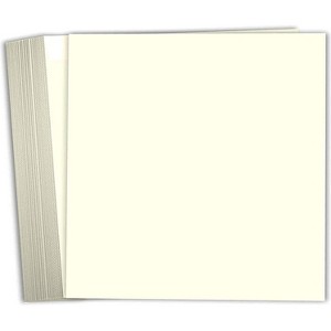 Hamilco 8x8 Cream White Scrapbook Cardstock Paper 100lb Cover Card Stock 100 Pack - 1 of 4
