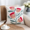 REGALWOVEN Boho Decorative  Covers Embroidery Flowers Square Throw Pillow 18 x 18 Inch 2 Packs - 2 of 4
