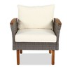 CAVINAS Patio Furniture Sets, Rattan Outdoor Sofa Sets with Acacia Wood, Modern Patio Sectional Sets for Backyard, Garden - 2 of 4