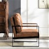 CAVINAS PU Leather/Microfiber/Velvet Upholstered Accent Chair with Metal Frame,Mid Century Arm Chair with Cushion for Bedroom,Reading Room - 4 of 4