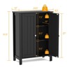Tangkula Bathroom Storage Cabinet Floor Storage Freestanding Organizer Cabinet Black/Gray/Brown - 3 of 4