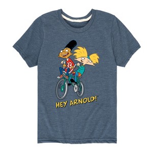 Boys' - Hey Arnold! - Arnold and Gerald on Bike Short Sleeve Graphic T-Shirt - 1 of 4