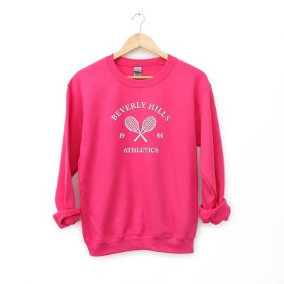 Simply Sage Market Women's Graphic Sweatshirt Embroidered Beverly Hills Tennis Raquet