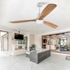 Solid Wood Ceiling Fan With Remote And LED Light, Modern Farmhouse Ceiling Fan With Reversible DC Motor For Indoor Or Outdoor Use - 3 of 4