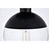 Elegant Lighting Eclipse 1 Light Black Flush Mount With Clear Glass - 4 of 4