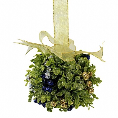 Ganz 5.0 Inch Mistletoe Door Decor Kissball Kissing Krystals Twilight Sapphire Decorative Orbs
