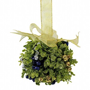 Ganz 5.0 Inch Mistletoe Door Decor Kissball Kissing Krystals Twilight Sapphire Decorative Orbs - 1 of 3
