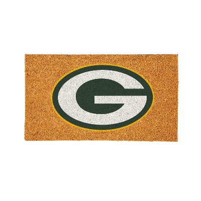 EvergreenNFLGreen Bay Packers Logo Natural Coir 28 x 16 Inches Indoor Outdoor Doormat