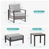 Sonkuki Outdoor Furniture Set Patio Conversation Sofa with Coffee Table Set, All-Weather PE Rattan Couch with Cushion - 3 of 4
