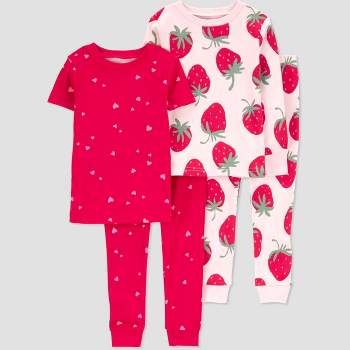 Carter's Just One You® Toddler Girls' Strawberries & Heart Printed Pajama Set - Red/Pink