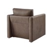 Sapphtopaz Modern Accent Chair with Thick PU Upholstered Club Chair with Armrest Squre Reading Chair Armchair for Living Room, Bedroom - 3 of 4