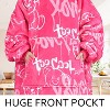 Catalonia Woman Wearable Blanket Hoodie Oversized Sweatshirt, Warm Fleece Pullover Adult Blanket, Cozy Birthday Gift for Woman Wife - 4 of 4
