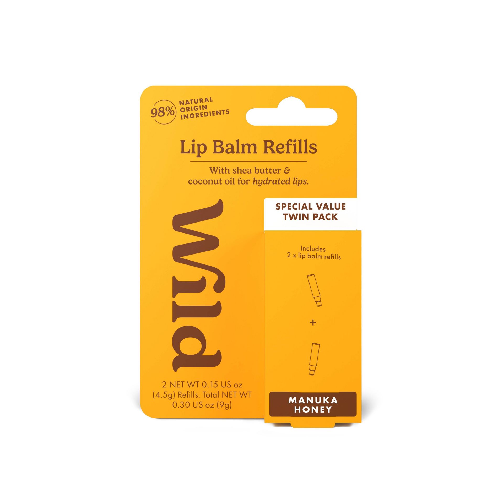 Wild Cosmetics Manuka Honey Lip Balm Refill - 0.3oz/2pk