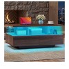 Modern Design High Glossy Coffee Table Cocktail Table with LED Lights Storage Drawer For Living Room - 3 of 4