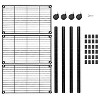 Vynxaria Simple Deluxe Heavy Duty 3-Shelf Shelving with Wheels, Adjustable Storage Units, Steel Organizer Wire Rack, 23" W x 13" D x 33" H, Black - 3 of 4