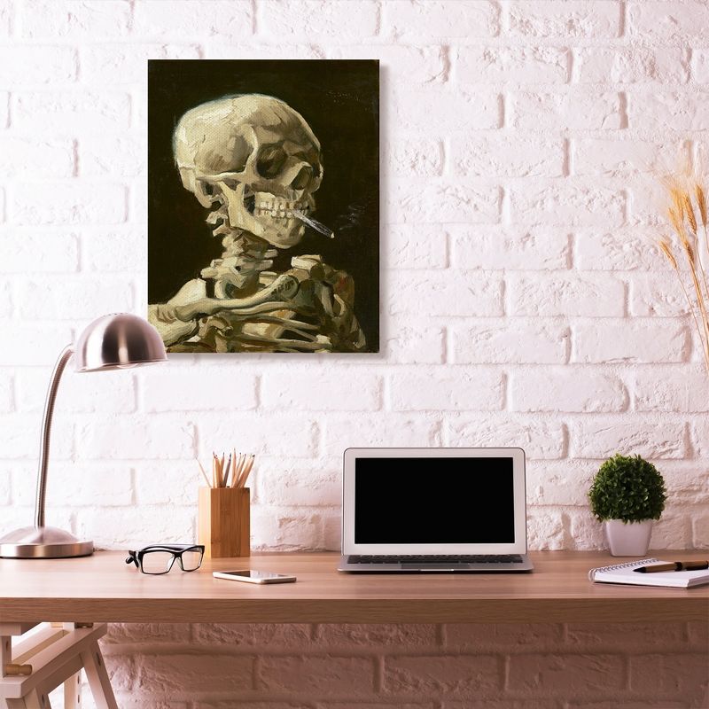 Stupell Industries Skeleton With A Smoke Tan Black Van Gogh Classical Painting, 3 of 6