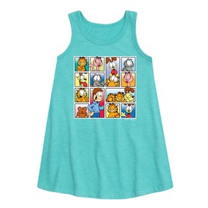 Girls' - Garfield - Friends Graphic Sleeveless Aline Dress - 1 of 3