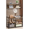 Multifunctional Hall Tree with Coat Rack and Shoe Bench - Entryway Furniture Set with 12 Hooks and 4-Tier Shoe Rack - 3 of 4