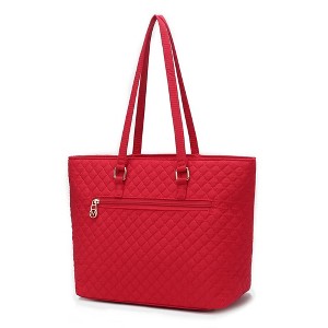 MKF Collection Hallie Solid Quilted Cotton Women’s Tote Bag by Mia K - 1 of 4