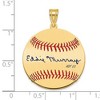 Black Bow Jewelry 14K Gold Plated Eddie Murray Signature MD Enamel Baseball Pendant - 4 of 4