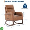 L-Shape Rocking Chair Nursery Glider Chair Nursery Chair w/High Back and Side Pocket Rocking Accent Armchair - 3 of 4