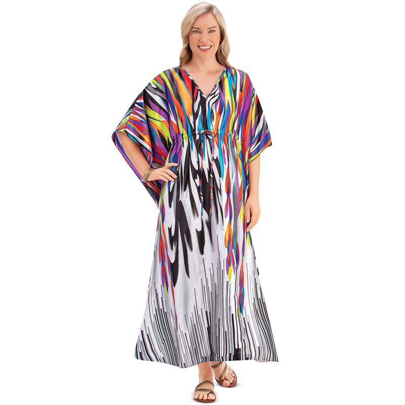 Collections Etc Colorful Cinch Waist Caftan, 1 of 5