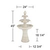 Formentera 45" High Large Italian Outdoor Decor Ceramic Floor Fountain with Light LED 3-Tier Outside Garden Patio Yard Backyard - 4 of 4
