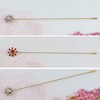Anna-Kaci Vintage 3Pcs Long Stick Hat Pins Crystal Flower Butterfly and Pearl Details for Classic Hat Lapel and Scarf Accessorizing - 3pcs Snowflake - 2 of 4