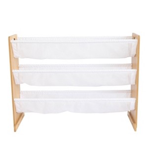 Humble Crew Kids' Journey Stuffed Animal Organizer Natural Wood: 3-Shelf Decorative Bookshelf, MDF Frame, 42" Width - 1 of 4