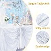 Wikineon Seamless Sequin Table Cloth Laser Silver Glitter Design Table Cloth Wedding Overlay Birthday Party Tables Decoration 50x80 Inch - 3 of 4