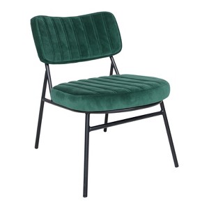 LeisureMod Marilane Velvet Accent Chair – Cushioned Upholstery, Cozy Seating for Living Rooms, Offices, Lounges & Contemporary Home Spaces - 1 of 4