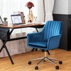 Costway Velvet Accent Office Armchair Adjustable Swivel Removable Cushion Pink\Blue\Grey - 3 of 4