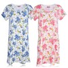 JEFFRICO Womens 2 Pack Nightgowns Short Sleeve Sleepwear Soft Pajama Dress Nightshirts - 2 of 4