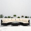 5-Piece Outdoor Rattan Sofa Set with Cushions, Pillows, and Tempered Glass Table aa??Multifunctional, UV & Water-Resistant Patio Furniture - 2 of 4