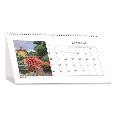 Recycled Gardens of the World Monthly Desktop Calendar, Garden Scene Photography, 8.5 x 4.25, White, 12-Month (Jan-Dec): 2025