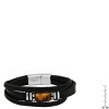 Men's braided layered leather, stainless steel and tiger eye accented bracelet. Color Option: Silver, Gold - 3 of 4