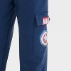 Boys' Captain America Shield Matching Joggers - Navy Blue - 2 of 4