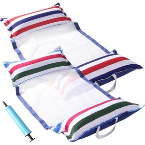 Jasonwell XL Fabric Pool Hammock Floats 2Pack – 4-in-1 Inflatable Floaties (Saddle, Lounge Chair, Hammock, Drifter) for Adults, Classic&Jungle - 1 of 4