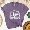 Simply Sage Market Work Between Camping Trips Short Sleeve Tee - L - Purple - 3 of 4