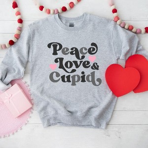 Simply Sage Market Women's Graphic Sweatshirt Peace Love and Cupid - 1 of 4
