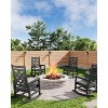 Oversized Rocking Chair Set of 2 with Side Table - HDPE Poly Lumber, 380lb Capacity & Weather-Resistant for Patio, Pool, Deck - 2 of 4