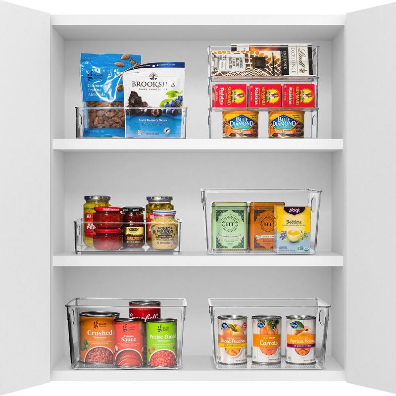 Sorbus Large Plastic Storage Bins - for Kitchen Organization, Pantry Organizers and Storage, Fridge Organizer - Clear Storage Bins (8 pack), 4 of 17